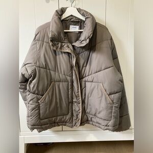 Oversized Taupe Puff Jacket